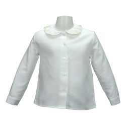 Camicia caldo cotone colletto tondo con tulle - Lui & Lei