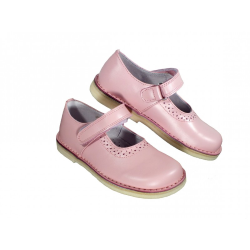 Scarpe in pelle con decoro forato chiusura strappo suola chiara style 701 - Nonna Magali