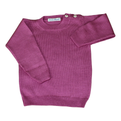 Pullover/Girocollo cotone-seta con bottoni laterali - Nonna Magali