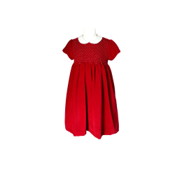 Vestito in velluto con full smock - Les enfants de Gisele